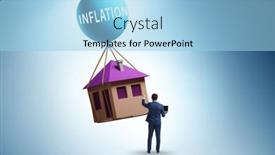 Presentation with inflation - PPT theme enhanced with concept-of-housing-prices-inflation background and a light blue colored foreground
