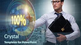  Presentation with percent - Presentation theme enhanced with concept of hundred percent 100 background and a  colored foreground