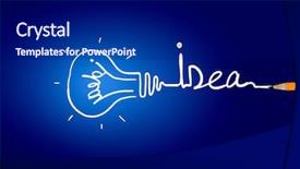  Presentation with light bulb idea invention presenter - PPT theme with concept of idea with light background and a  colored foreground