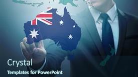  Presentation with australia - Amazing slide set having concept-of-immigration-to-australia backdrop and a ocean colored foreground