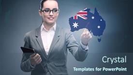  Presentation with immigration - Presentation design consisting of concept-of-immigration-to-australia background and a ocean colored foreground
