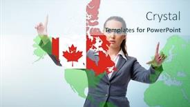  Presentation with immigration - Colorful presentation design enhanced with concept-of-immigration-to-canada backdrop and a sky blue colored foreground