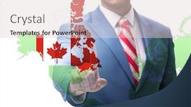  Presentation with immigration - Presentation design featuring concept-of-immigration-to-canada background and a lemonade colored foreground