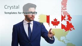  Presentation with immigration - Colorful theme enhanced with concept-of-immigration-to-canada backdrop and a sky blue colored foreground