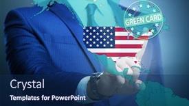  Presentation with immigration - PPT theme enhanced with concept-of-immigration-to-usa background and a navy blue colored foreground