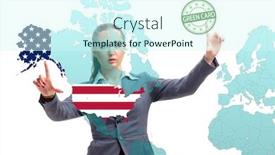  Presentation with immigration - Slide set with concept-of-immigration-to-usa background and a cool aqua colored foreground