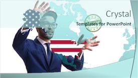  Presentation with immigration - Cool new slide set with concept-of-immigration-to-usa backdrop and a cool aqua colored foreground