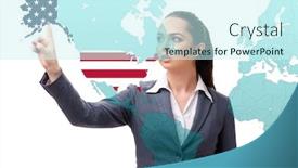  Presentation with immigration - Presentation design enhanced with concept-of-immigration-to-usa background and a cool aqua colored foreground