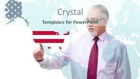  Presentation with immigration - Presentation design consisting of concept-of-immigration-to-usa background and a cool aqua colored foreground