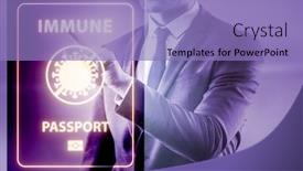  Presentation with immunity - Presentation theme with concept-of-immunity-passport-pressing background and a light blue colored foreground