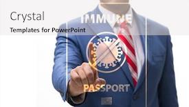  Presentation with immunity - PPT layouts with concept-of-immunity-passport-pressing background and a light gray colored foreground