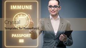  Presentation with immunity - Presentation enhanced with concept-of-immunity-passport-pressing background and a coral colored foreground