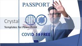  Presentation with immunity - Beautiful presentation theme featuring concept-of-immunity-passport-pressing backdrop and a light blue colored foreground