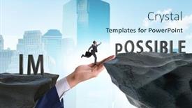  Presentation with possible - Theme with concept-of-impossible-becoming-possible background and a sky blue colored foreground