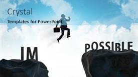  Presentation with possible - Presentation theme having concept-of-impossible-becoming-possible background and a light blue colored foreground