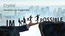  Presentation with possible - Amazing presentation theme having concept-of-impossible-becoming-possible backdrop and a sky blue colored foreground