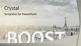  Presentation with concept - Presentation theme enhanced with concept of improve increase boost background and a  colored foreground