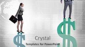  Presentation with gender - Beautiful slide deck featuring social inequality - concept of inequal pay backdrop and a light gray colored foreground