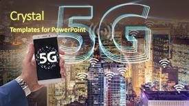  Presentation with connection - Colorful presentation theme enhanced with concept of internet connection technology backdrop and a tawny brown colored foreground