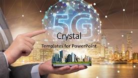  Presentation with mobile technology - Presentation with concept of internet connection technology background and a coral colored foreground