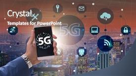  Presentation with mobile technology - Presentation theme having concept of internet connection technology background and a tawny brown colored foreground