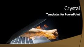  Presentation with internet security - Slides featuring concept of internet security mixed media background and a black colored foreground