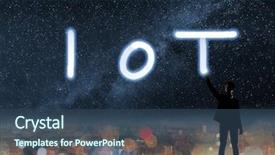  Presentation with iot - Slide deck featuring concept of iot internet background and a ocean colored foreground