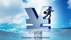  Presentation with japanese - Slides consisting of concept-of-japanese-yen-sinking background and a light blue colored foreground