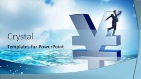  Presentation with japanese - Presentation design with concept-of-japanese-yen-sinking background and a light blue colored foreground