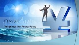  Presentation with japanese - PPT theme consisting of concept-of-japanese-yen-sinking background and a light blue colored foreground