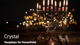  Presentation with hanukkah - Theme enhanced with concept-of-jewish-holiday-hanukkah background and a wine colored foreground