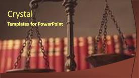  Presentation with law books - Presentation design enhanced with concept-of-justice-and-law background and a tawny brown colored foreground