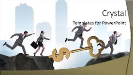  Presentation with prosperity - Presentation design enhanced with concept of key to financial background and a white colored foreground