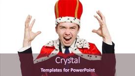  Presentation with king crown - Colorful presentation theme enhanced with concept-of-king-businessman backdrop and a tawny brown colored foreground