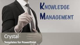  Presentation with knowledge management - Theme having concept of knowledge management businessman background and a gray colored foreground