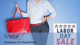  Presentation with bag - Beautiful theme featuring concept of labour day sale backdrop and a  colored foreground
