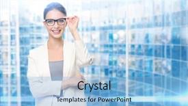  Presentation with business success - Presentation design consisting of concept of leadership and success background and a light blue colored foreground