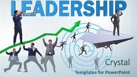  Presentation with concept for problem solving many - Slide set with concept of leadership with many background and a  colored foreground