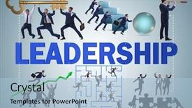  Presentation with concept for problem solving many - Slides enhanced with concept of leadership with many background and a  colored foreground