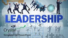  Presentation with concept for problem solving many - Presentation design having concept of leadership with many background and a light blue colored foreground