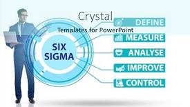  Presentation with lean - Presentation design consisting of concept-of-lean-management background and a cool aqua colored foreground