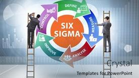  Presentation with lean - Colorful PPT theme enhanced with concept-of-lean-management backdrop and a light blue colored foreground