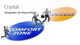  Presentation with zone - Slide deck with concept-of-leaving-the-comfort background and a white colored foreground
