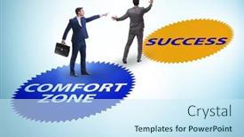  Presentation with zone - Slide set enhanced with concept-of-leaving-the-comfort background and a cool aqua colored foreground