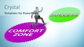  Presentation with zone - PPT layouts with concept-of-leaving-the-comfort background and a sky blue colored foreground