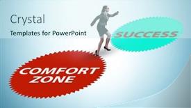  Presentation with zone - PPT theme with concept-of-leaving-the-comfort background and a cool aqua colored foreground