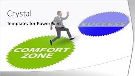  Presentation with zone - Presentation design featuring concept-of-leaving-the-comfort background and a  colored foreground