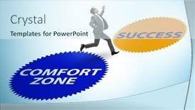  Presentation with zone - Presentation theme consisting of concept-of-leaving-the-comfort background and a sky blue colored foreground