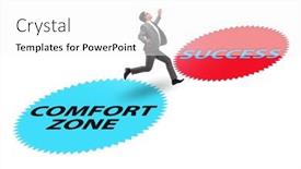  Presentation with zone - Slides enhanced with concept-of-leaving-the-comfort background and a white colored foreground