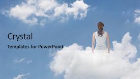  Presentation with vape concept smoke clouds - Amazing slide set having two tourists make selfie in mountains on peaks background backdrop and a violet colored foreground